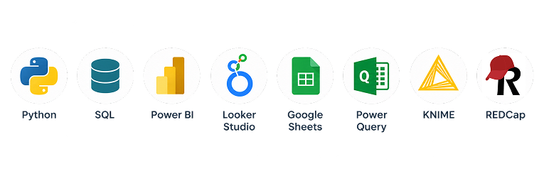 Ferramentas utilizadas: Python, SQL, Power BI, Looker Studio, Google Sheets, Power Query, KNIME e REDCap