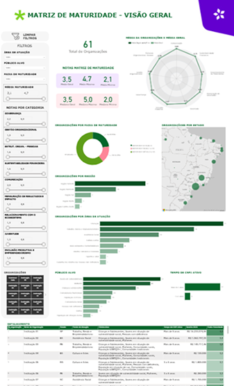 Dashboard de avaliação de maturidade